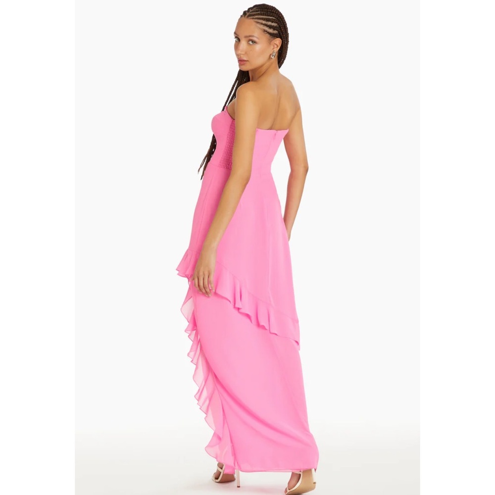 NWT Amanda Uprichard Magnolia Silk Maxi Dress in Aster Medium Revolve - Picture 8 of 14